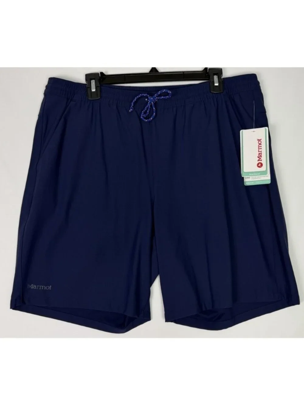 Marmot Mens XL Elche Short 8 Inseam Navy Elastic Waist Nylon Stretch Shorts